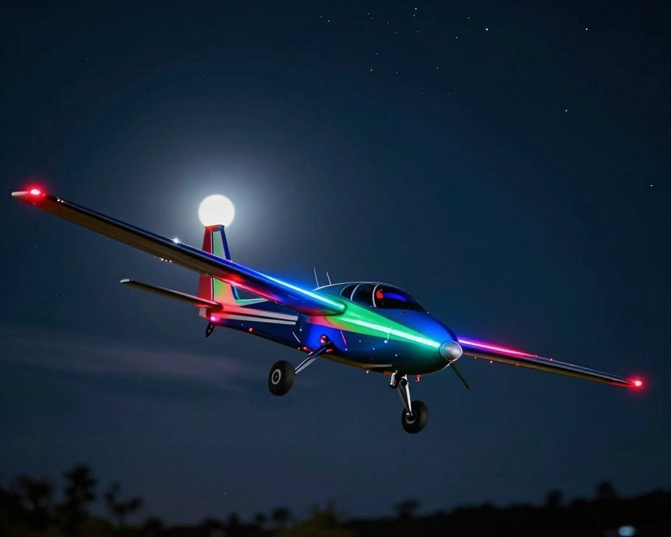 avión RC con efectos de luz