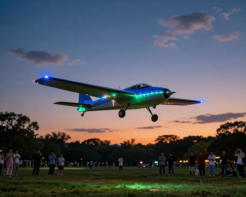 avión RC con luces
