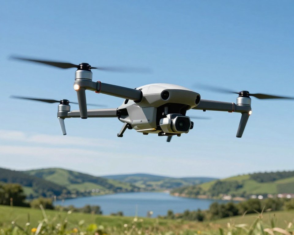 dron con maniobras aéreas